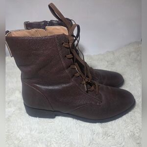 Vionic Jayce Women’s Brown Leather Lace Up Ankle Boots Size 8 EU 39 Comfort